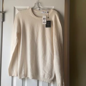Ivory Cashmere Crew Neck Sweater